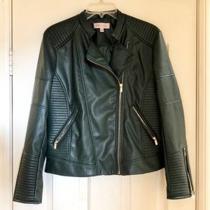 NWOT Philosophy Green Faux Leather Jacket